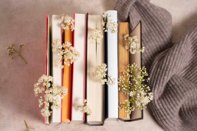books-flowers-arrangement